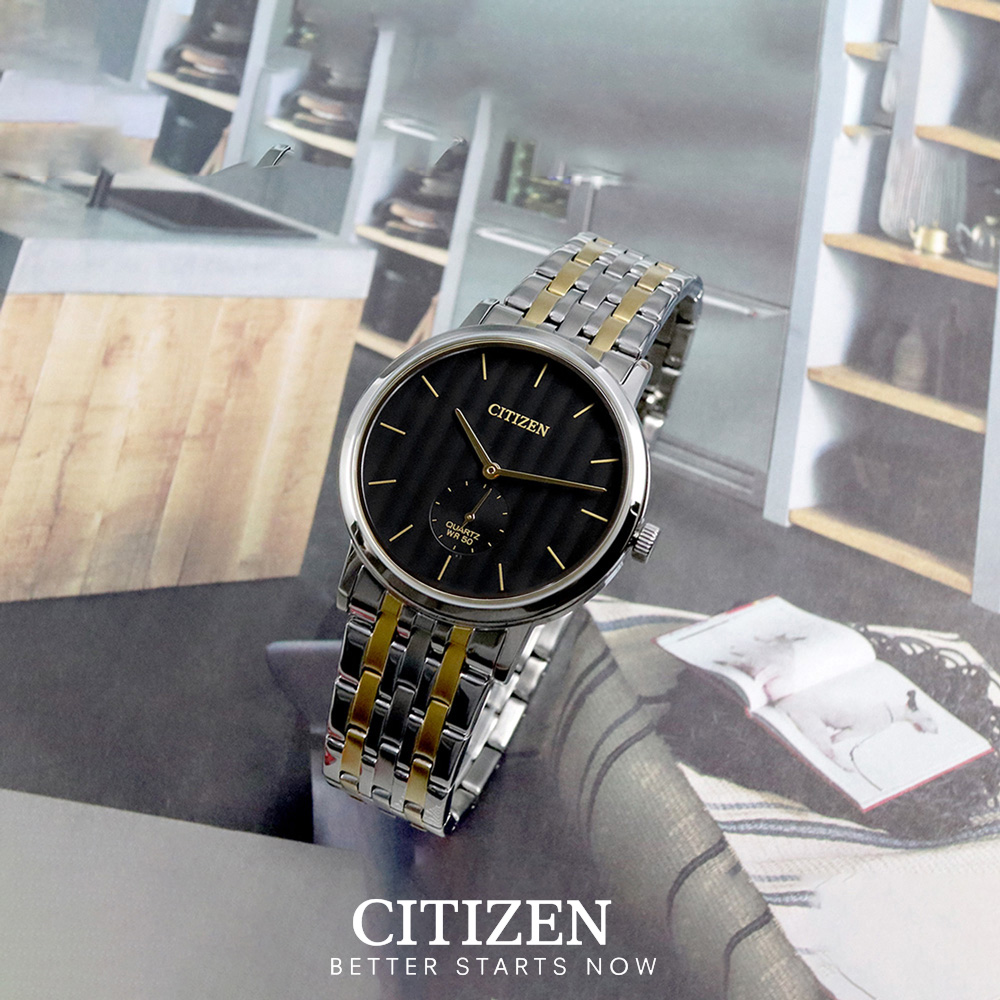 Đồng Hồ Nam Citizen Dây Thép Không Gỉ BE9174-55E - Mặt Đen