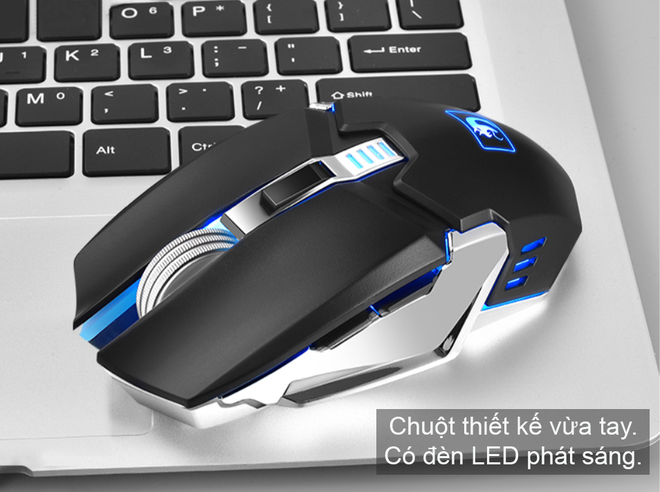 Bộ Bàn Phím + Chuột game Wireless có Pin Sạc và Ánh sáng - A670