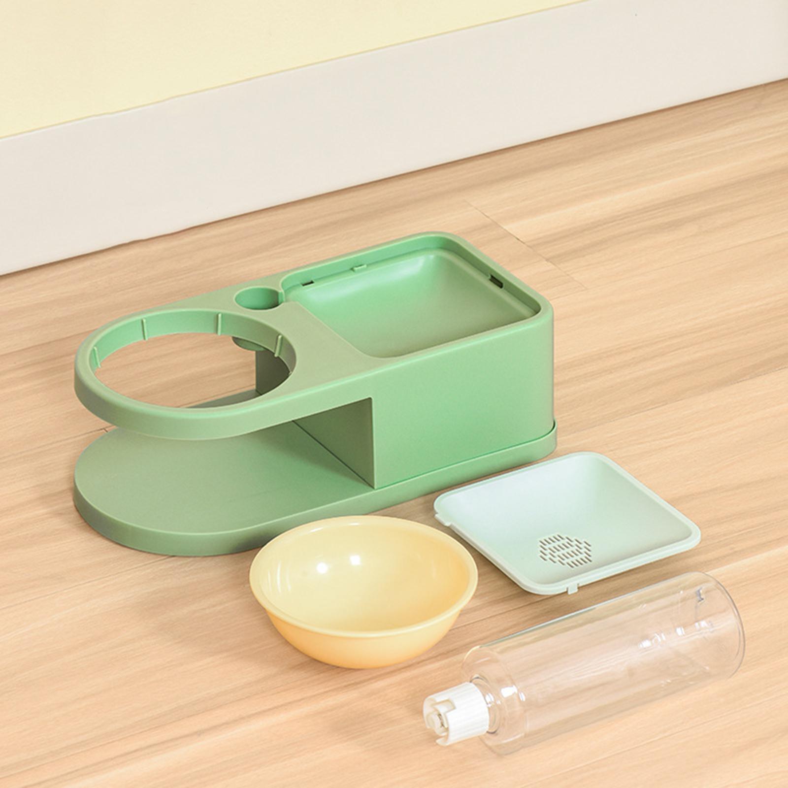 Large Automatic Pet Bowl Dog Cat Water Fountain Dry Food Dispenser