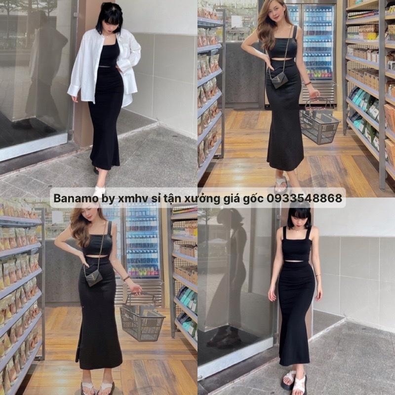 Chân váy đuôi cá dài váy nữ ôm chất tăm siêu co giãn tôn dáng phong cách Ulzang Hàn Quốc thời trang Banamo Fashion 542