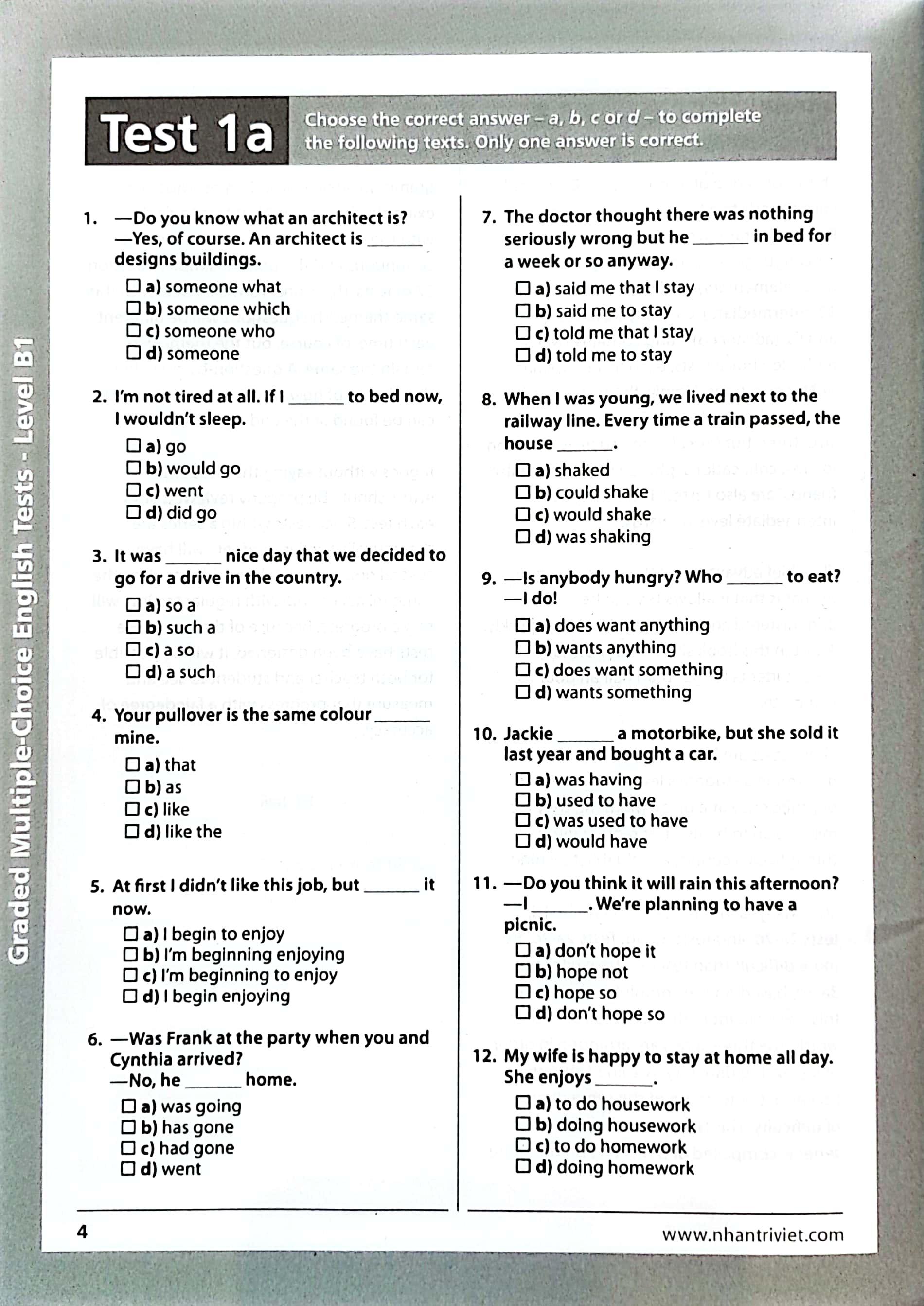 Sách Graded Multiple - Choice English Test Level B1( Không CD)
