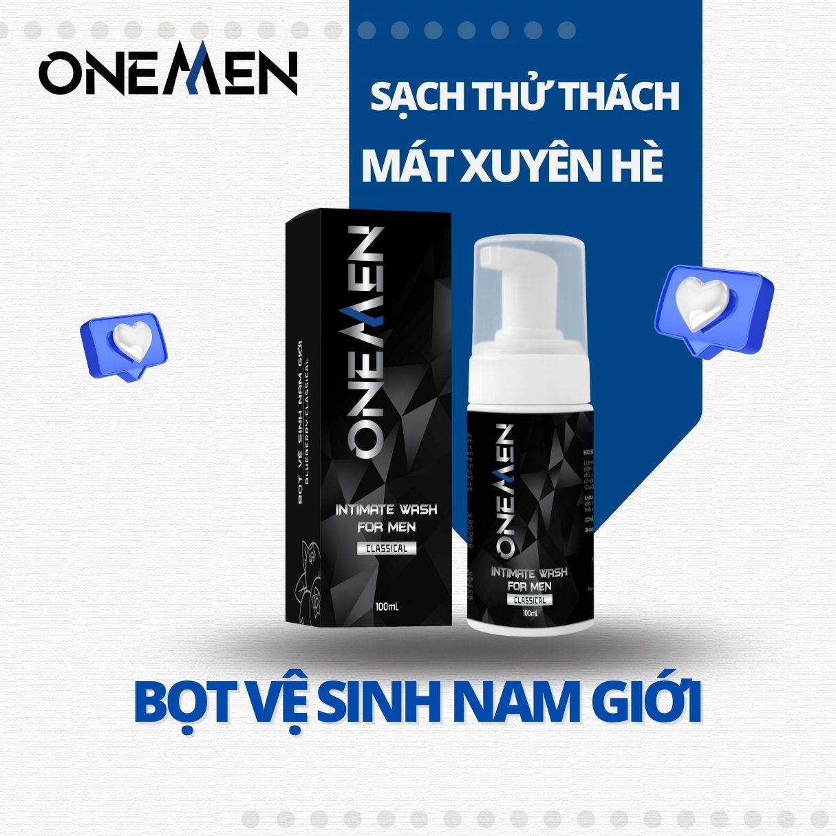 Combo Yêu Thích: Bọt Vệ Sinh Nam + Nước Hoa Nam Intimate Perfume For Men Lưu Hương Dịu Nhẹ 24h OneMen