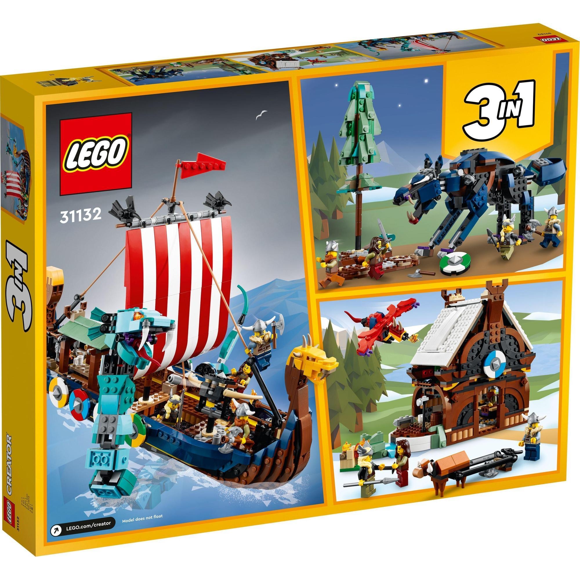 LEGO Creator 31132 Tàu của người Viking và rắn khổng lồ (1192 chi tiết)