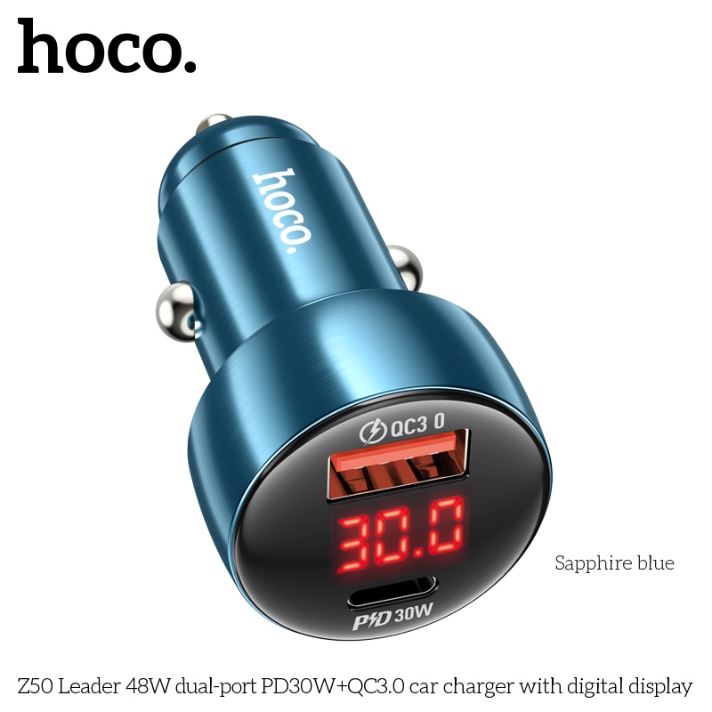 Tẩu sạc nhanh 48W trên xe hơi ô tô PD QC 3.0 Dành cho điện thoại sạc oto tiện lợi 1 cổng USB + 1 cổng TypeC - Hàng chính hãng
