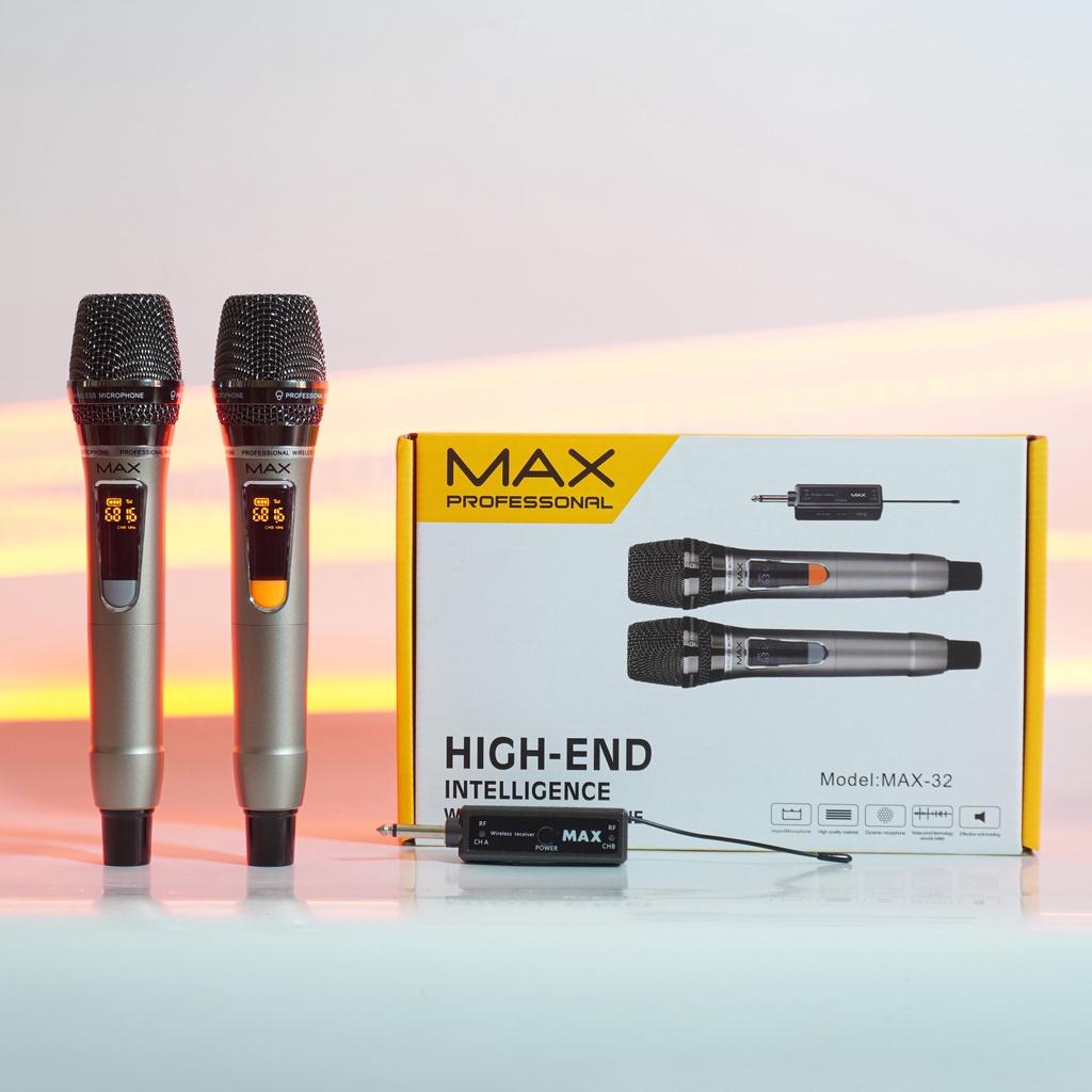 Bộ 2 Micro không dây đa năng Max 32 - Phù hợp mọi thiết bị - Thiết kế hợp kim chắc chắn, chuyên nghiệp, sang trọng