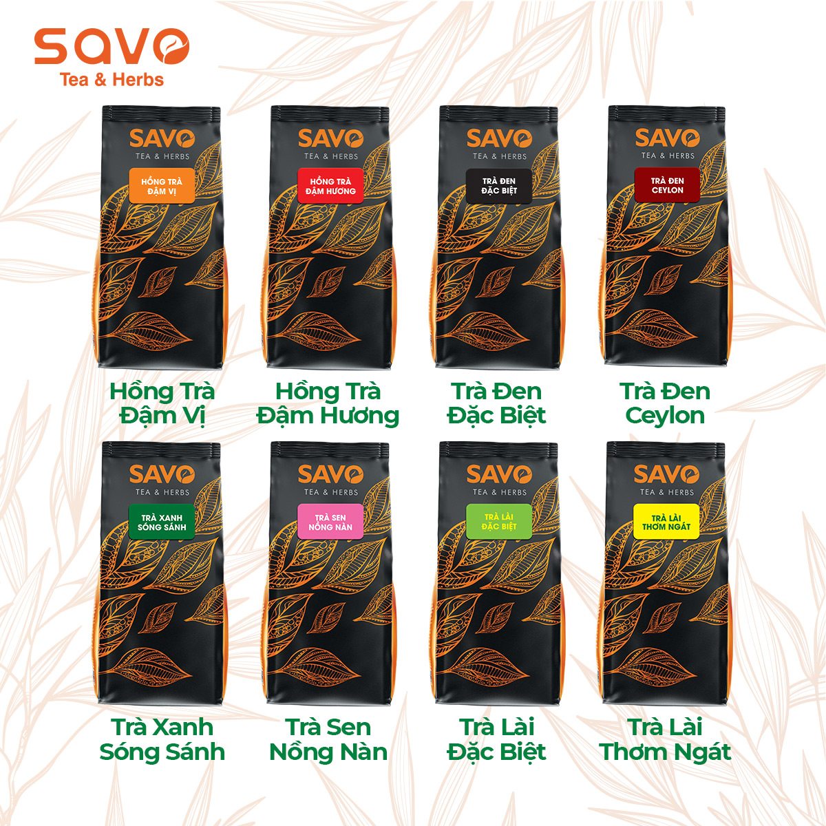 Trà Sen Nồng Nàn SAVO Tea nguyên liệu pha chế túi 500g | SAVO Tea & Herbs Nước Trà Chè Sen