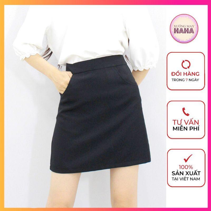 Chân Váy Chữ A Công Sở dáng ngắn 50cm 2 túi chéo thời trang nữ