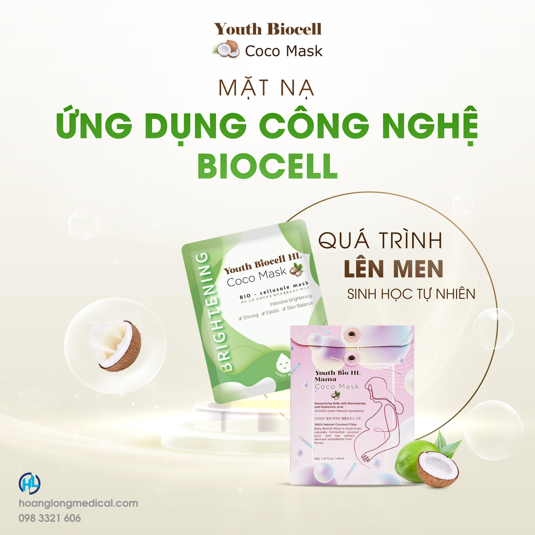 Mặt Nạ Bụng Đùi Công Nghệ Hàn Quốc Youth Biocell HL Mama Coco Mask
