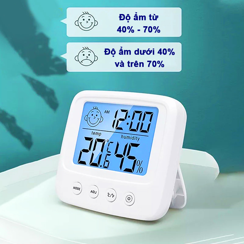 Nhiệt ẩm kế điện tử 3 trong 1 cao cấp Baby-S, Nhiệt kế phòng ngủ cho bé đa năng và tiện dụng – SDT005
