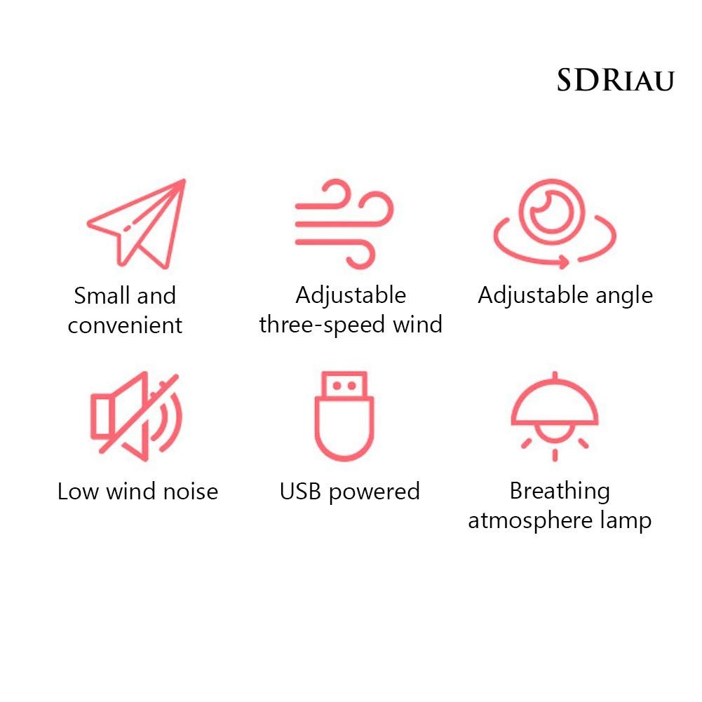 Quạt làm mát mini Mini Có Đèn Led Cho Xe Hơi