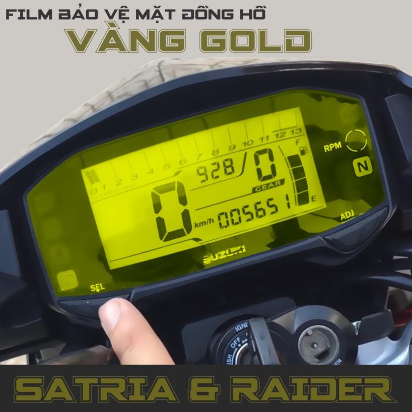 Miếng dán bảo vệ mặt đồng hồ Satria & Raider MÀU VÀNG GOLD bảo vệ màn hình