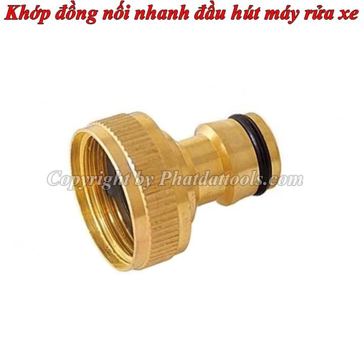 Cút đồng nối nhanh đầu hút máy rửa xe-Có lọc cặn-Phụ kiện máy xịt rửa xe cao áp