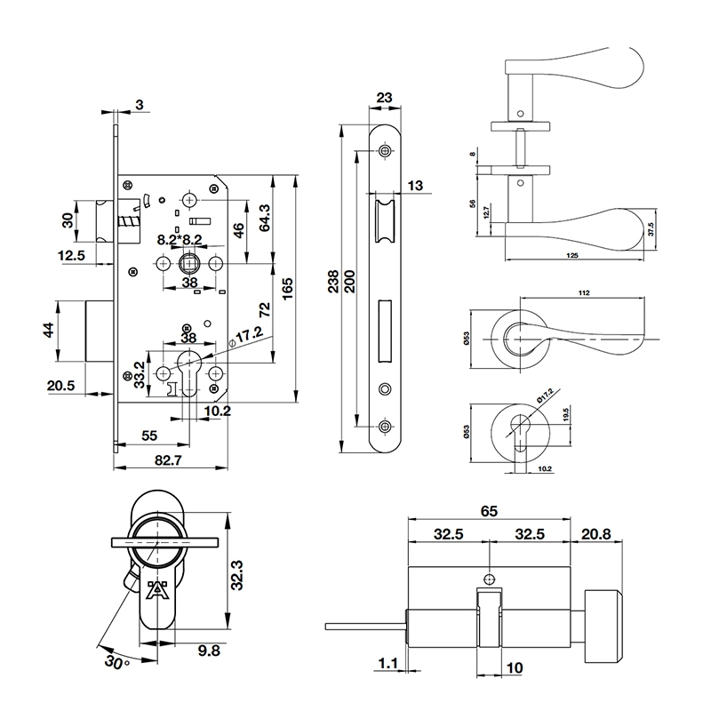 Bộ tay nắm nắp chụp tròn 125x55mm Hafele DIY - 499.63.802