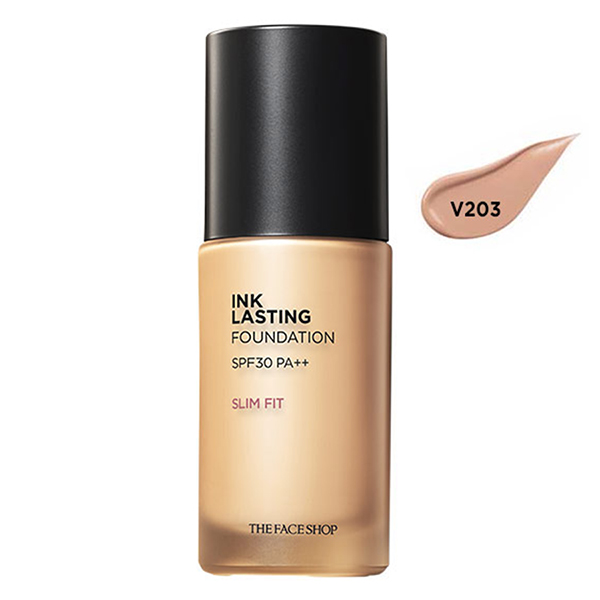 Kem Nền Đa Năng THEFACESHOP Ink Lasting Foundation Slim Fit SPF30, PA++ V203 (30ml)