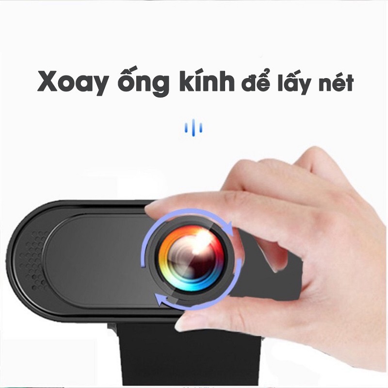 Webcam Máy Tính Có Mic Độ Phân Giải 2.0 Mpx Chuẩn 1080 Pixel Siêu Nét Dành Cho Laptop PC