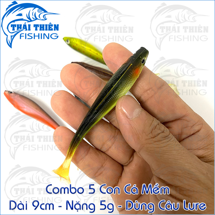 Mồi Mềm NFF Coastline Không Lưỡi Vỉ 5 Con Dài 9cm Nặng 5g Dùng Câu Lure Sông Suối