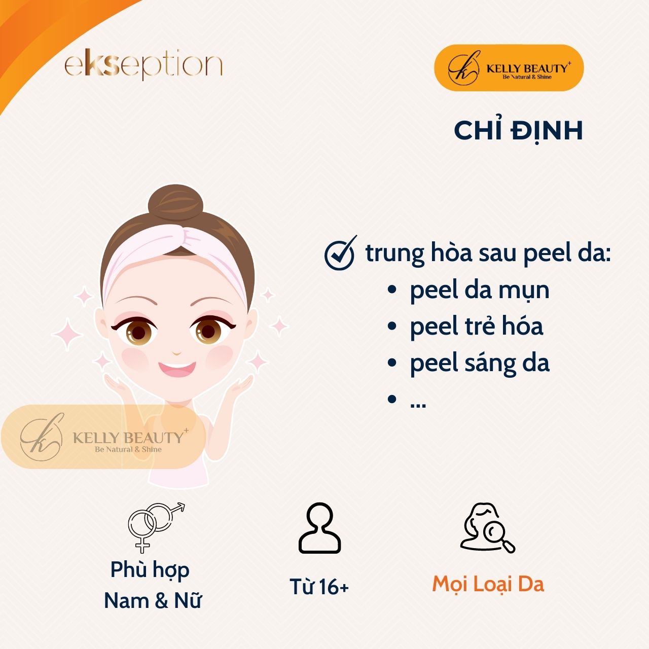 Dung Dịch Trung Hòa Sau Peel - ekseption Hyaluronic Carboxyl Neutralizer - Giảm Bong Tróc, Ngừa Kích Ứng - Kelly Beauty