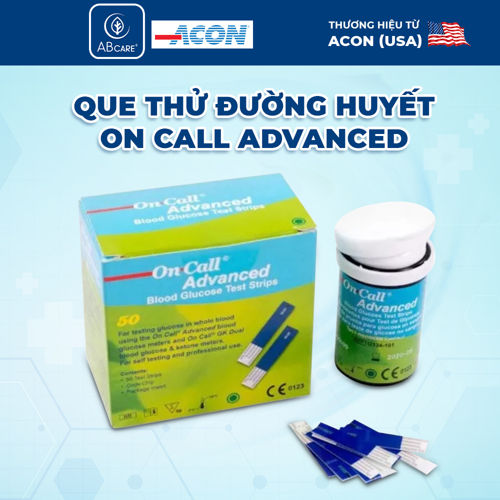 Que thử máy đo đường huyết On-call  Advanced chính hãng (25/hộp)