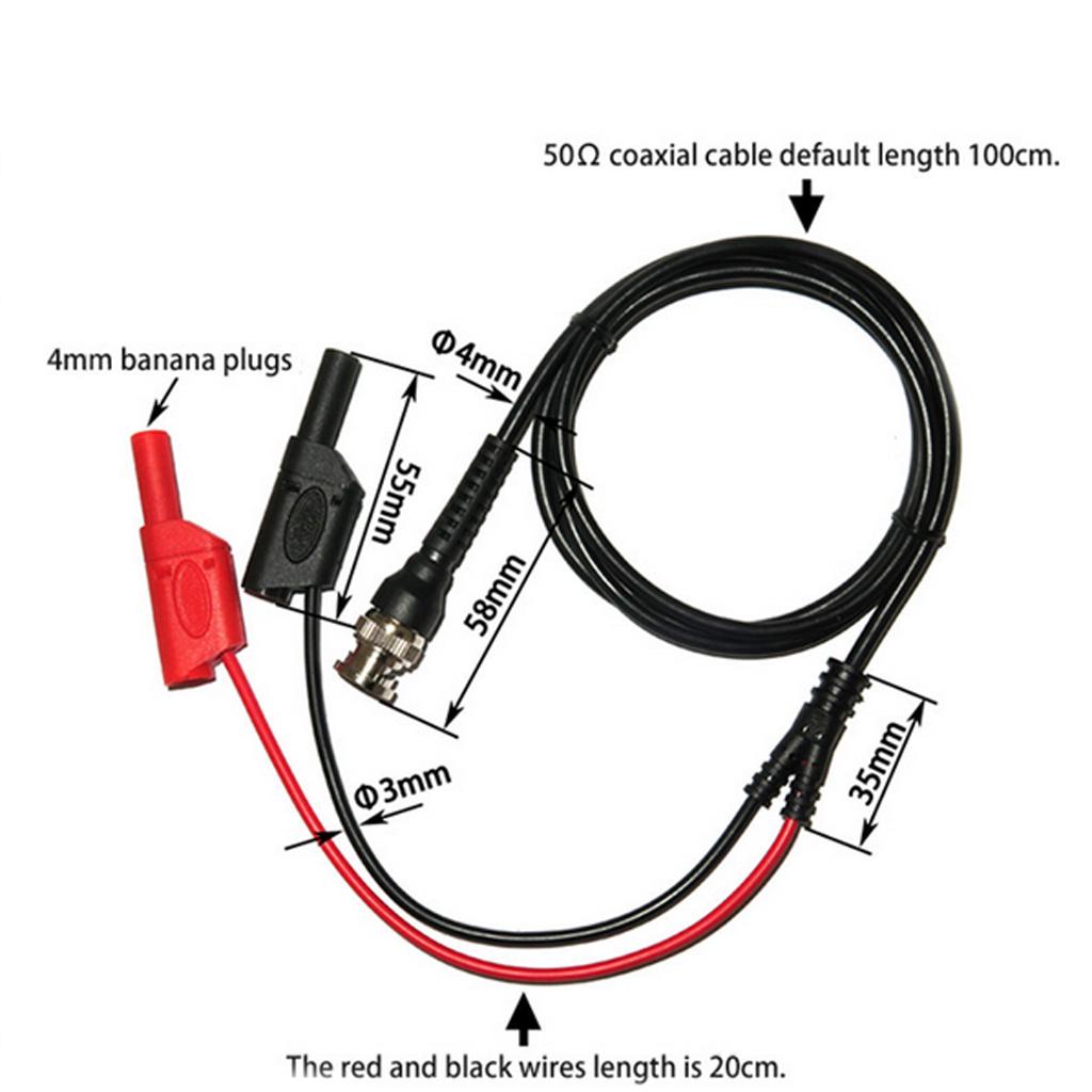 BNC Q9 To Dual 4mm Shrouded Banana Plug Test Leads Probe Cable Cord