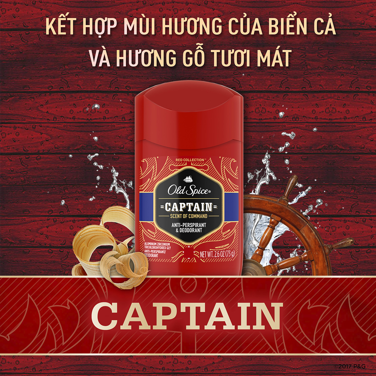 Sáp Khử Mùi và Giảm Tiết Mồ Hôi OLD SPICE Captain 73g Nhập Khẩu Mỹ