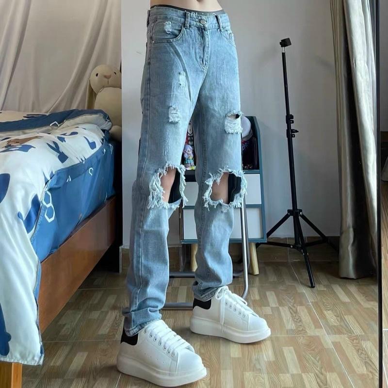 Quần baggy jeans nam quần jeans hàn quốc quần baggy ống rộng