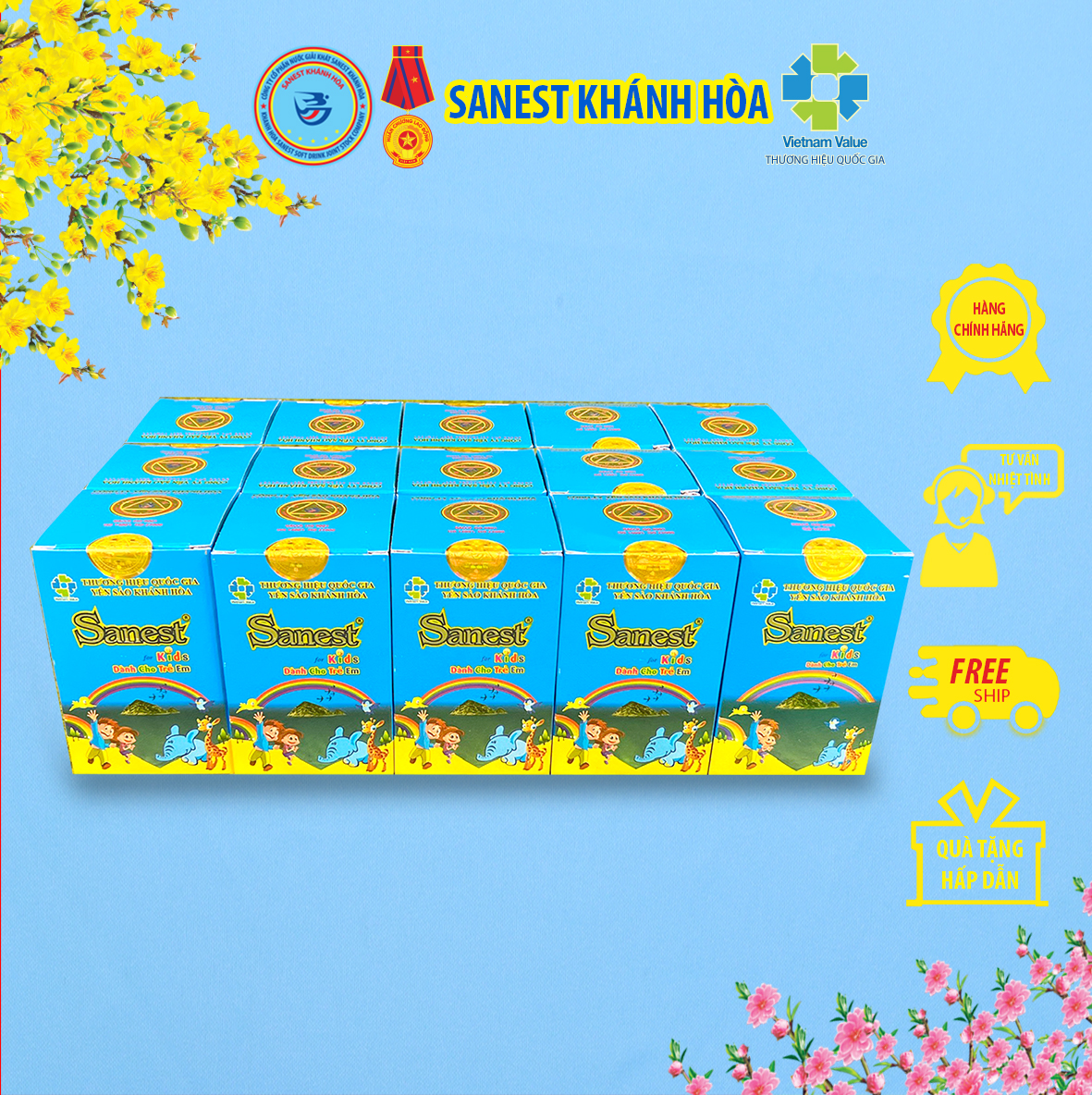 Nước Yến sào Khánh Hòa Sanest dành cho trẻ em - Đóng lọ 62ml