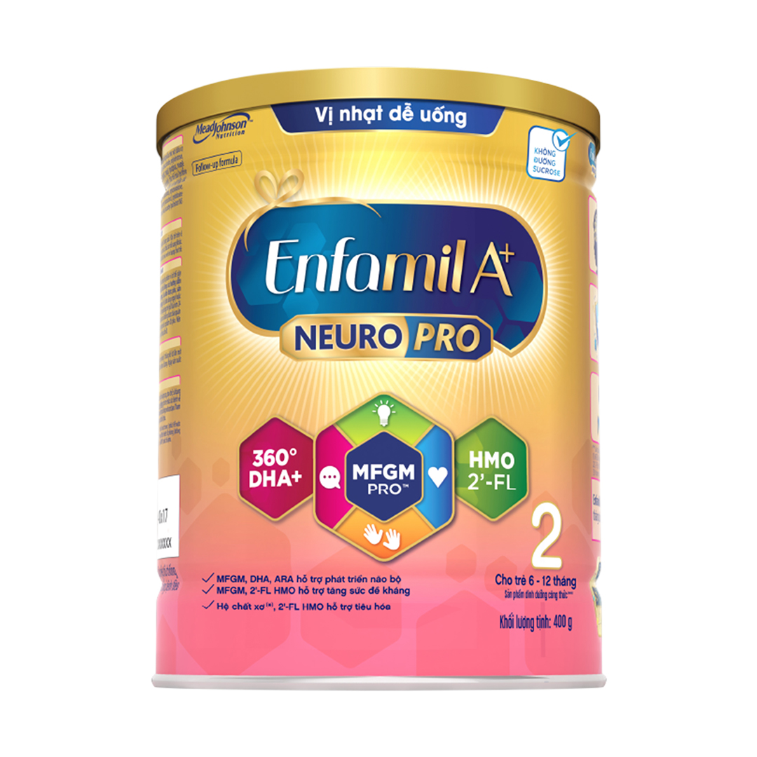 Sữa bột Enfamil A+ NeuroPro 2 với 2’-FL HMO cho trẻ từ 6 –12  tháng tuổi– 400g