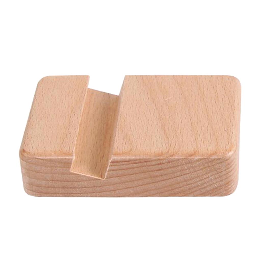 Desktop Wood Cell Phone Holder, Natural Wooden Phone Stand, Portable Smartphone Bracket for All Kinds of Phone
