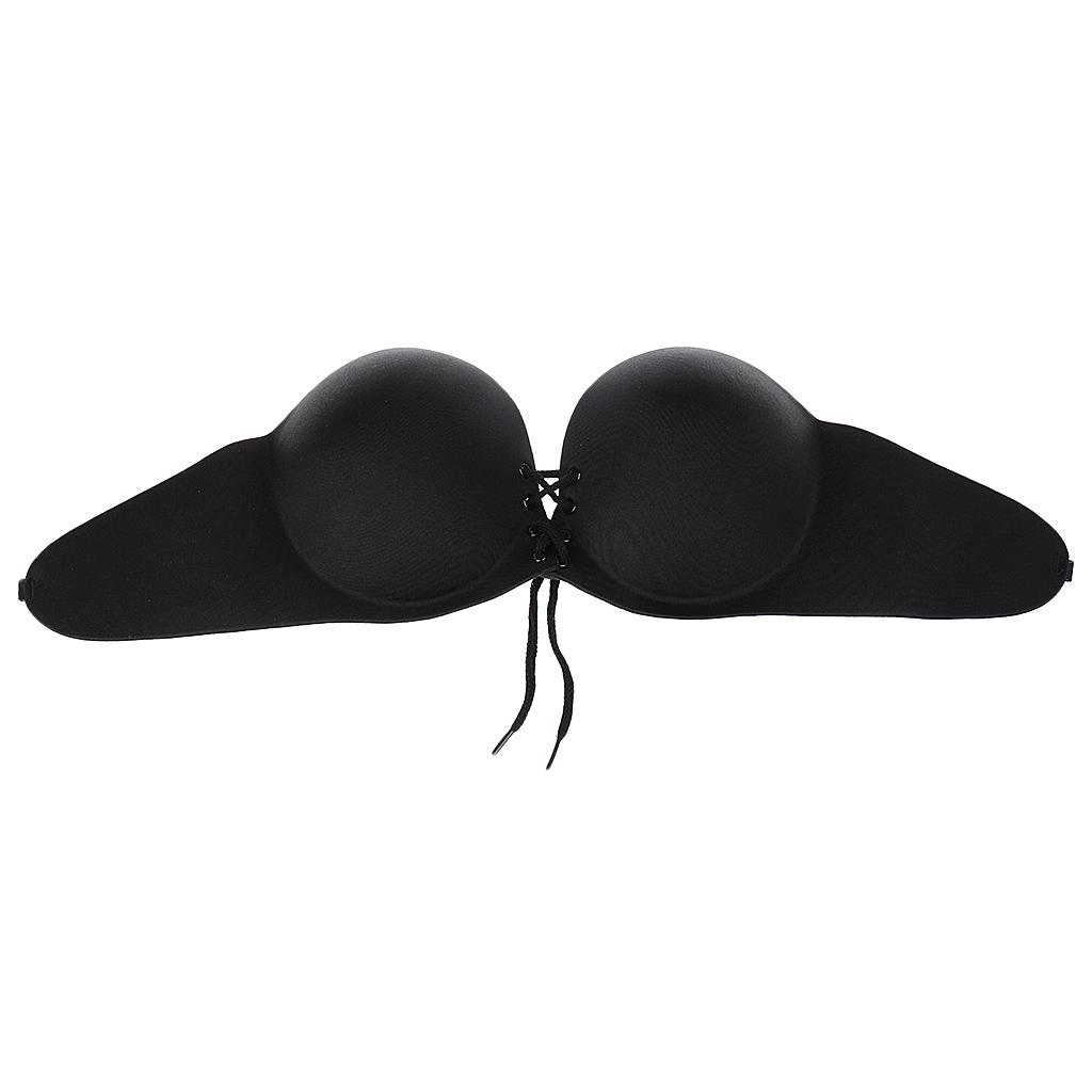 Women Strapless Backless Self-Adhesive Invisible Reusable PushUp Bra A Beige