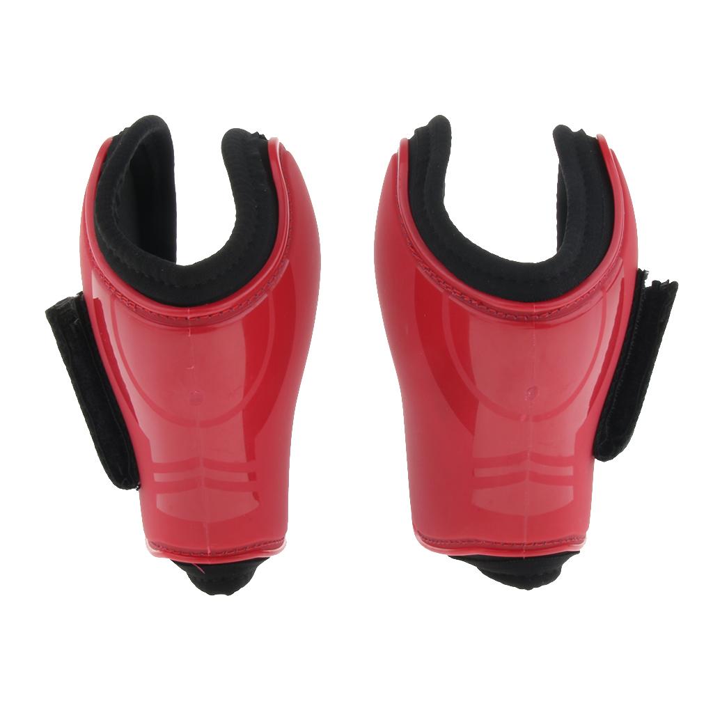1 Pairs Horse Leg Boots Hind Leg Fetlock Boots Protection Equestrian  Red