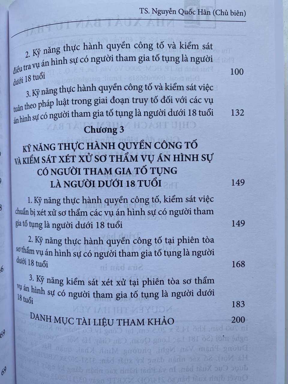Kỹ Năng Thực Hành Quyền Công Tố, Kiểm Sát Điều Tra, Kiểm Sát Xét Xử Sơ Thẩm Vụ Án Hình Sự Có Người Tham Gia Tố Tụng Là Người Dưới 18 Tuổi