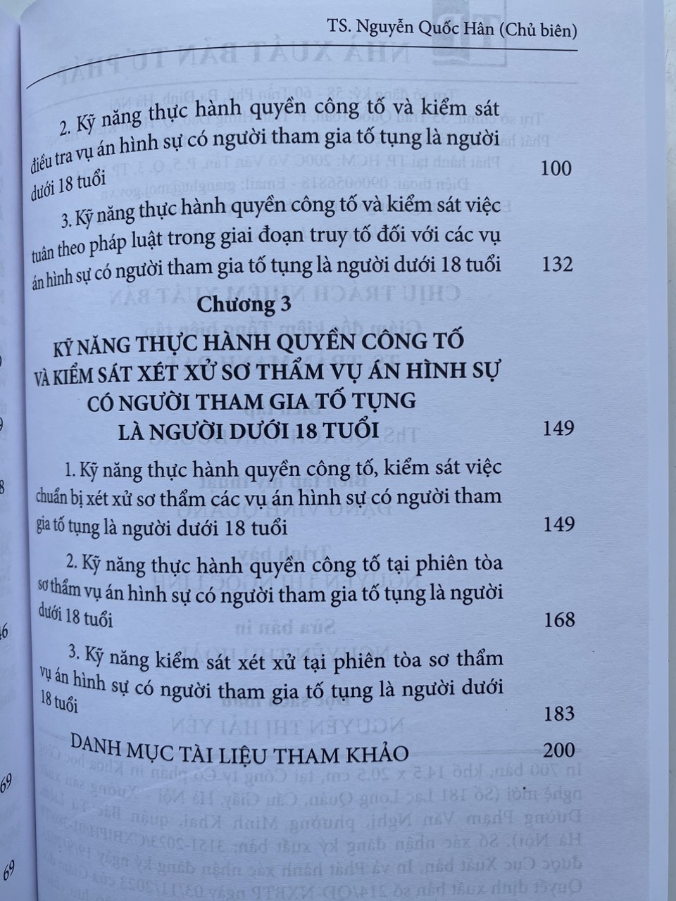 Kỹ Năng Thực Hành Quyền Công Tố, Kiểm Sát  Điều Tra, Kiểm Sát Xét Xử Sơ Thẩm Vụ Án Hình Sự Có Người Tham Gia Tố Tụng Là Người Dưới 18 Tuổi