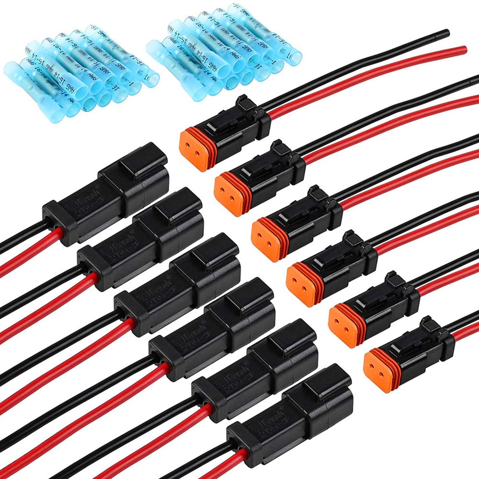 DT 2 Pin Set Male and Female Wire Connectors 14AWG Thicker Wire Harness Connector Way for led Lights light Bar