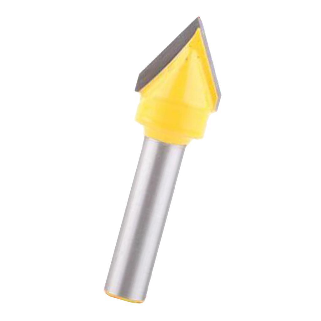 2 Pieces 8mm Shank Woodworking Mill Router Bits V-Groove 60 Degree