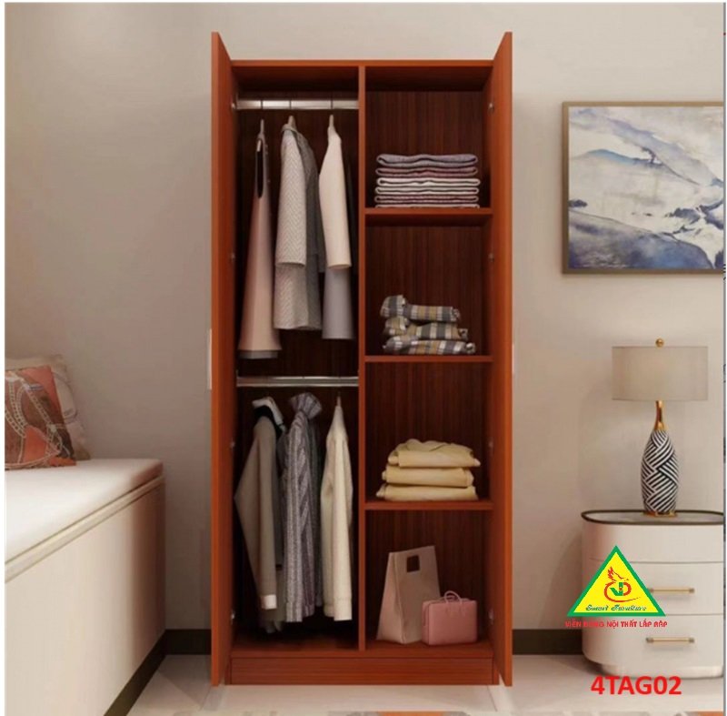 Tủ quần áo mini- Tủ quần áo gỗ MDF 4TAG02 - Nội thất lắp ráp Viendong adv