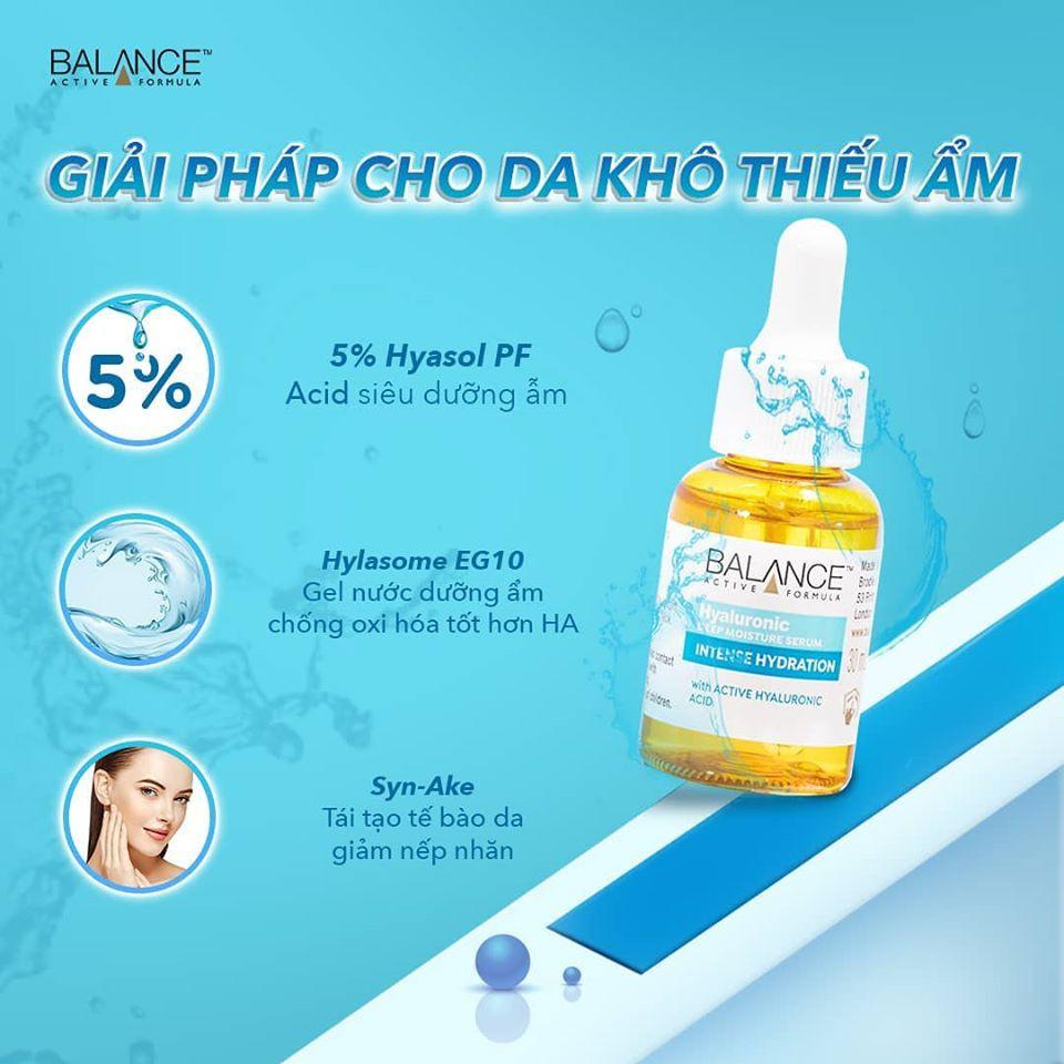 Combo cấp nước và Tinh chất dưỡng mắt Balance ( Serum Hyaluronic30ml, dưỡng mắt 15ml)