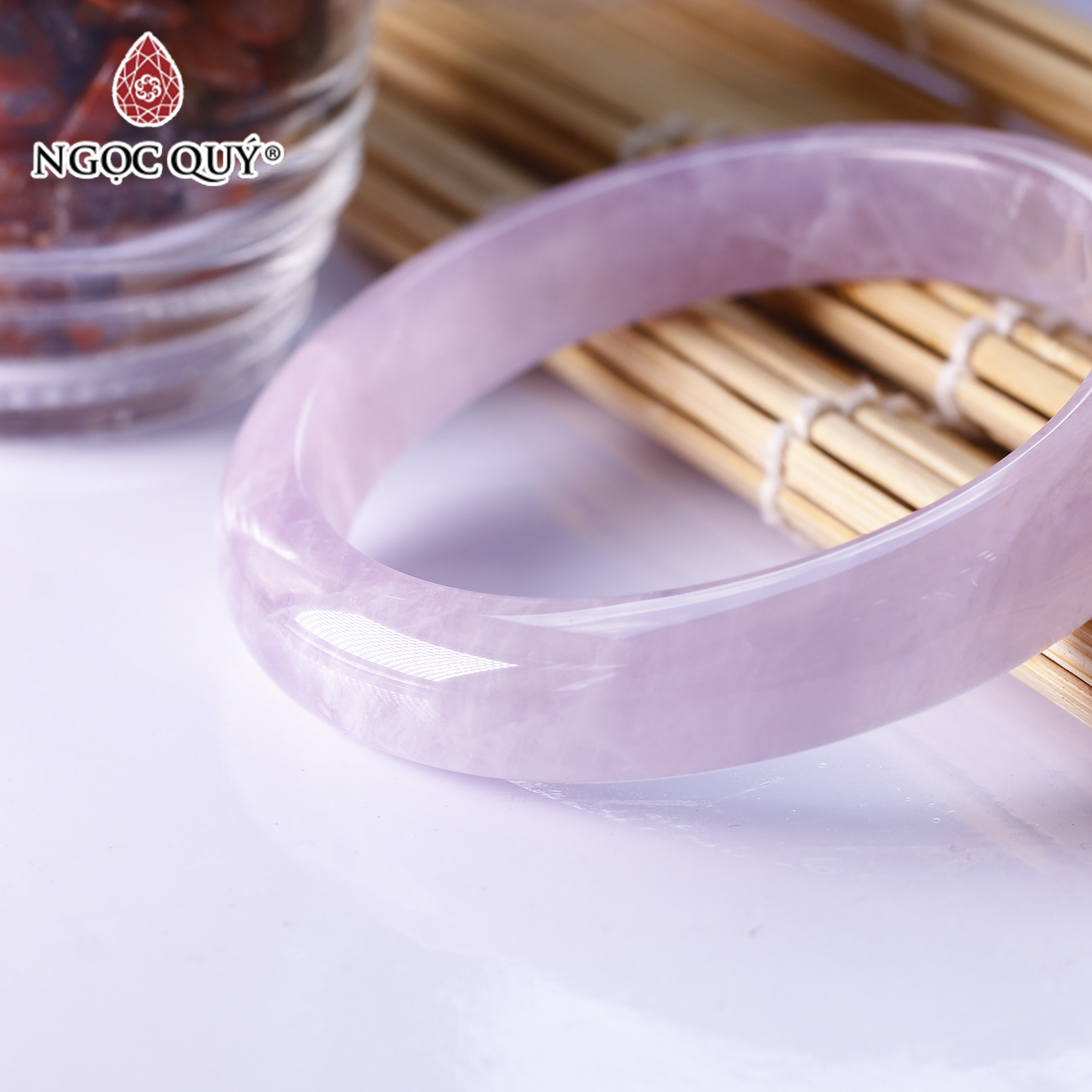 Vòng nguyên khối đá thạch anh tím lavender Ni54 mệnh hỏa. thổ - Ngọc Quý Gemstones