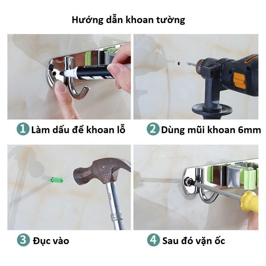 Móc treo dụng cụ vệ sinh SUS304 không dần khoan