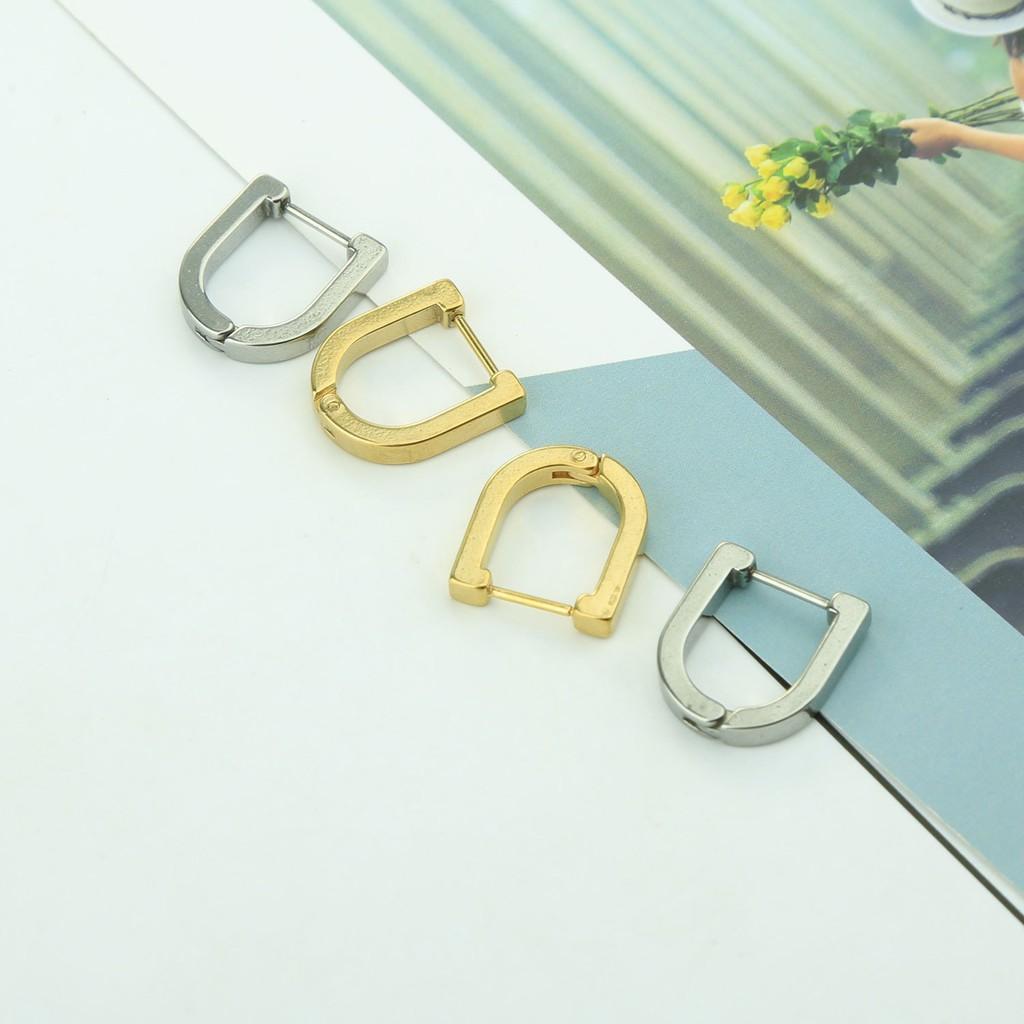 Bông tai nam hoa tai nam khuyên tai nam HÌNH HỌC CHẤT phong cách hàn quốc, thép titan cao cấp BTN12