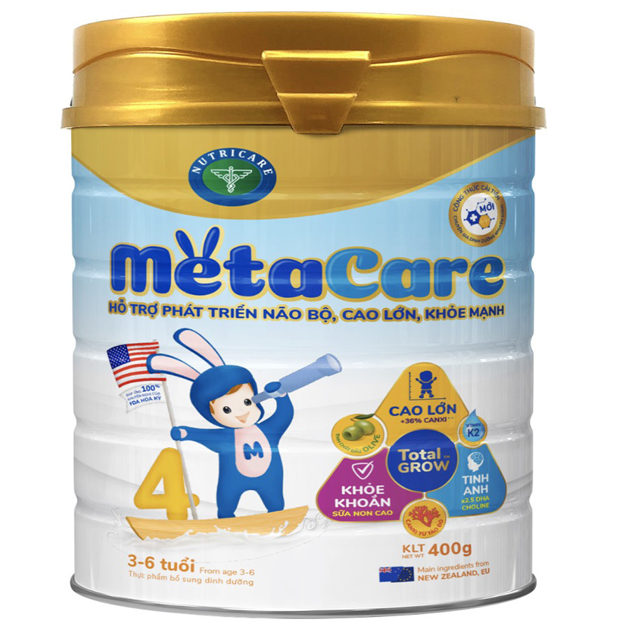 Sữa bột Nutricare Metacare 4 Mới - phát triển toàn diện cho trẻ 3-6 tuổi