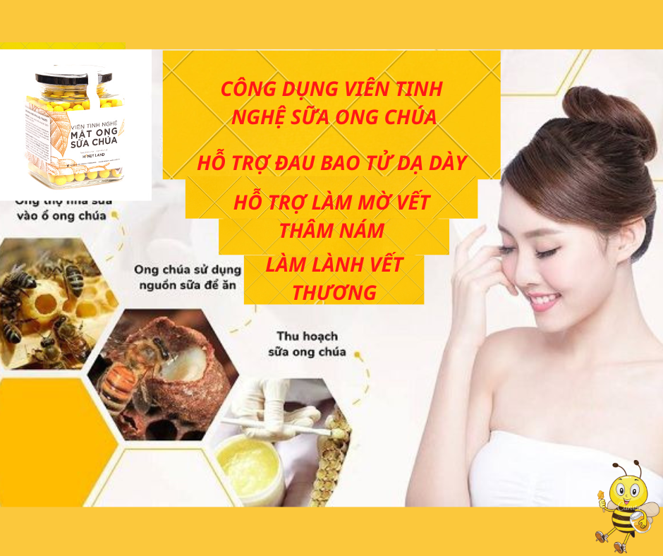 VIÊN TINH NGHỆ MẬT ONG SỮA CHÚA HONEYLAND 250G/HŨ