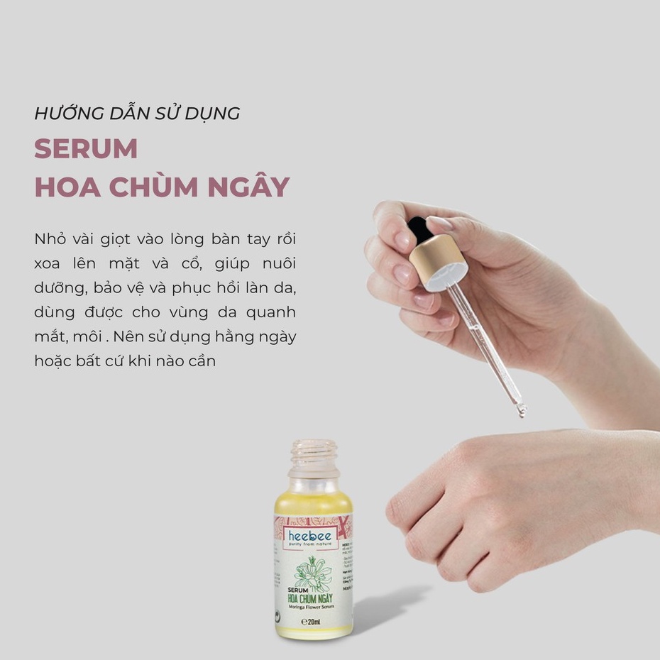 Serum Hoa Chùm Ngây Dưỡng Trắng, Chống Lão Hóa Heebee Moringa Flower Antioxidant Serum 20ml