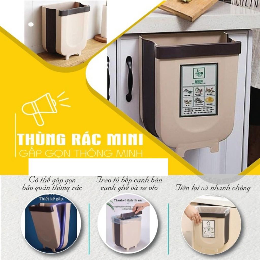 Thùng Rác Gập Gọn Cài Cánh Cửa Thông Minh Tiện Dụng