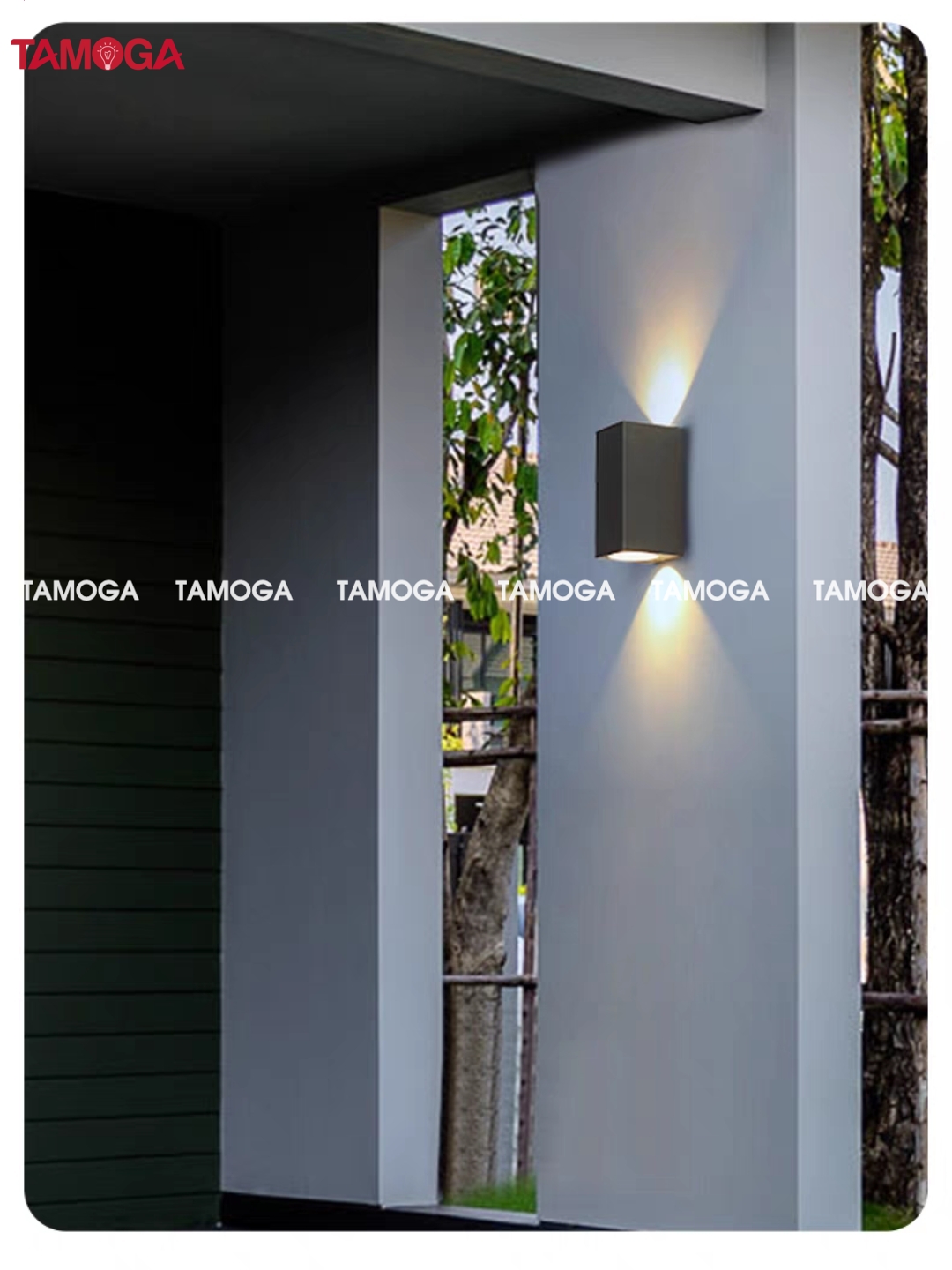 Đèn gắn tường, đèn hắt 2 đầu ngoài trời Chống nước ngoài trời TAMOGA MIKIAS 5769