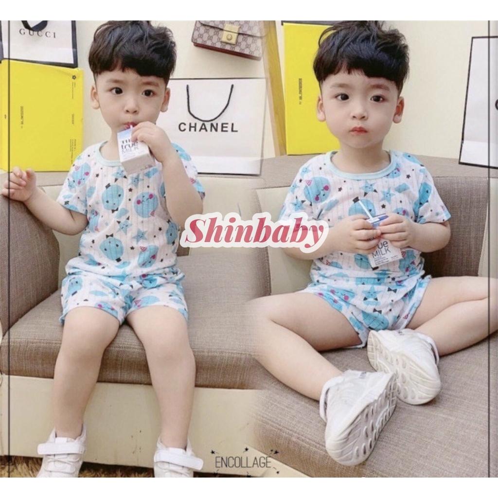 Set 5 bộ cotton giấy cộc tay cài vai mỏng mát cho bé nhiều họa tiết dễ thương