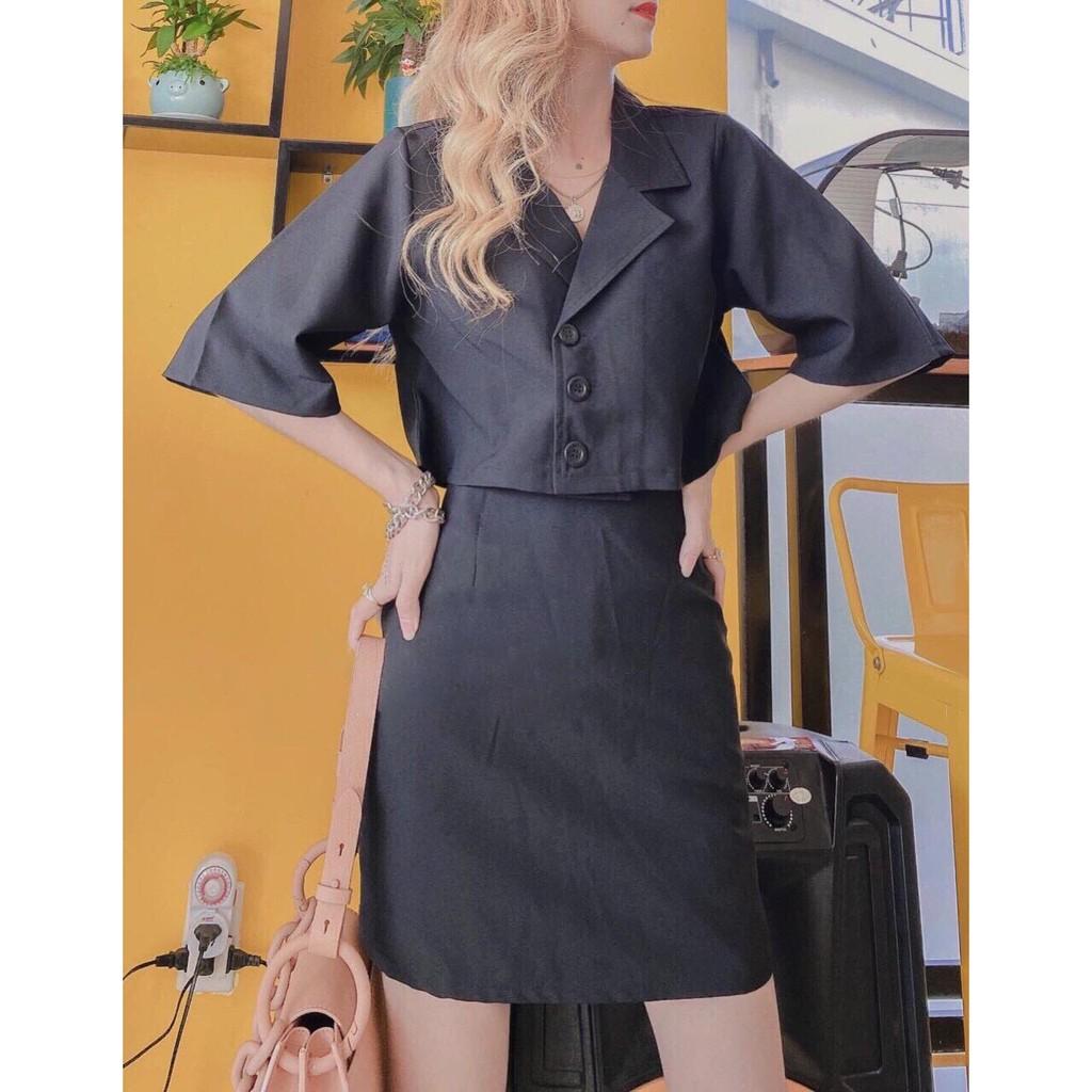Sét Đồ Bộ Áo Vest &amp; Chân Váy ( Váy Có Túi
