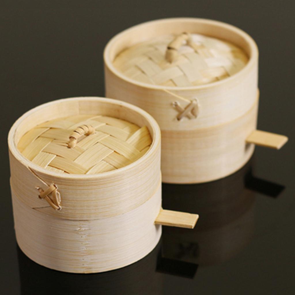Kitchen Bamboo Steamer Basket Food Steamer for Dim Sum Dumpling