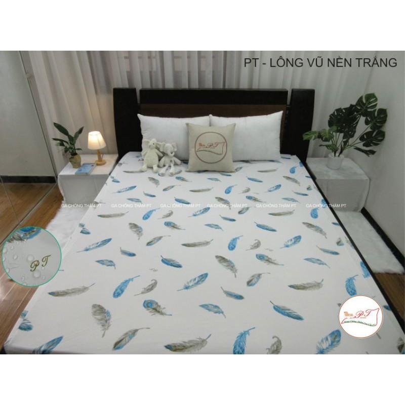 Ga cotton thun phủ nano chống thấm lông chim nền trắng