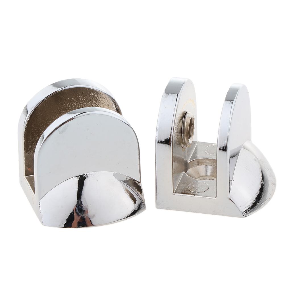 2pcs Fish Mouth Shape Adjustable Glass Clamp Shelf Support Brackets for Bathroom Office Seat Isolation