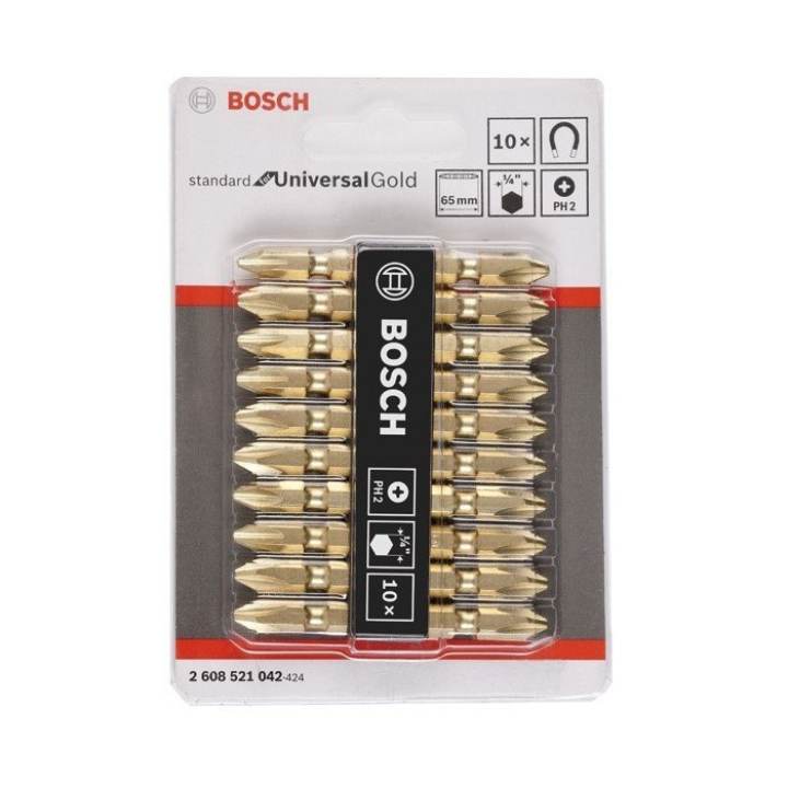 Bộ 10 mũi vặn vít Bosch 2608521042 (Gold)